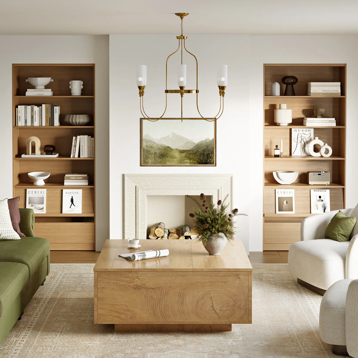 siena modern square lift top coffee table natural oak